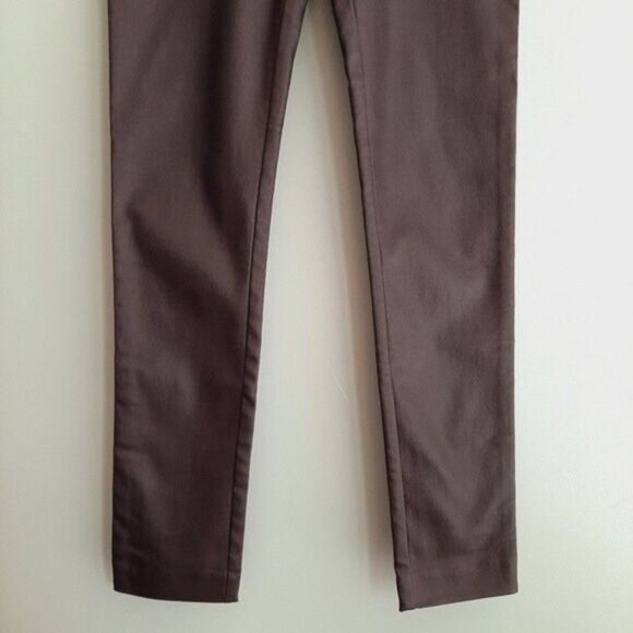 DECJUBA Stevie Wetlook Crop Pant Coated Pull-on Leging Burgundy Brown Sz 6 - Picture 6 of 13